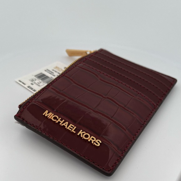 Michael Kors OXBlood Croc-Embossed Wallet - Picture 1 of 3